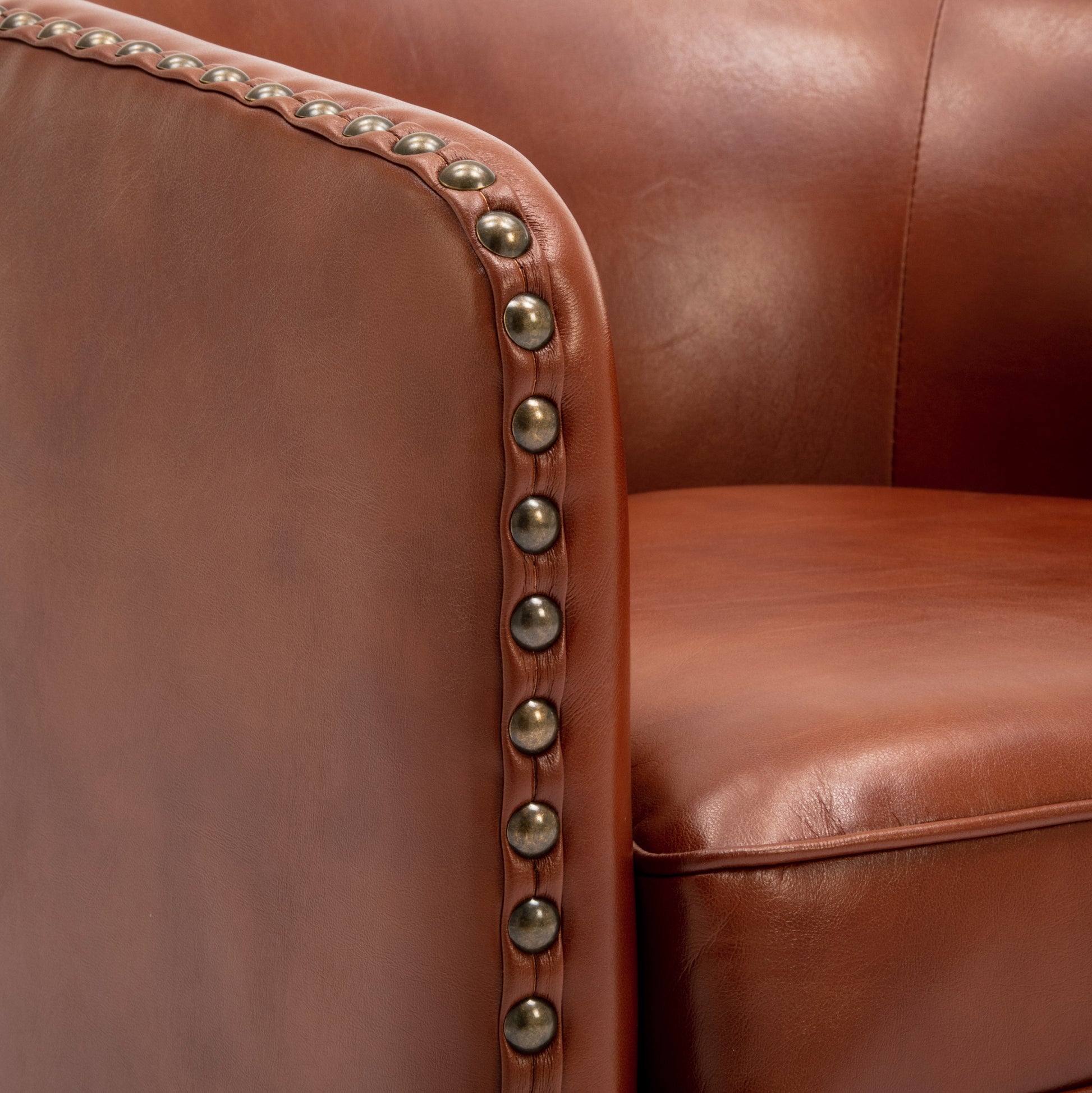 Trenton Swivel Arm Chair Caramel Caramel Foam Pu Leather