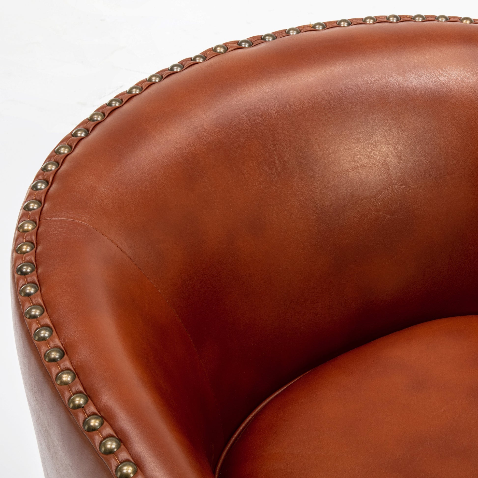 Trenton Swivel Arm Chair Caramel Caramel Foam Pu Leather