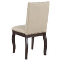 Set Of 4 Dining Chairs Wood Upholstered Fabirc Dining Room Chairs With Espresso Espresso Solid Wood