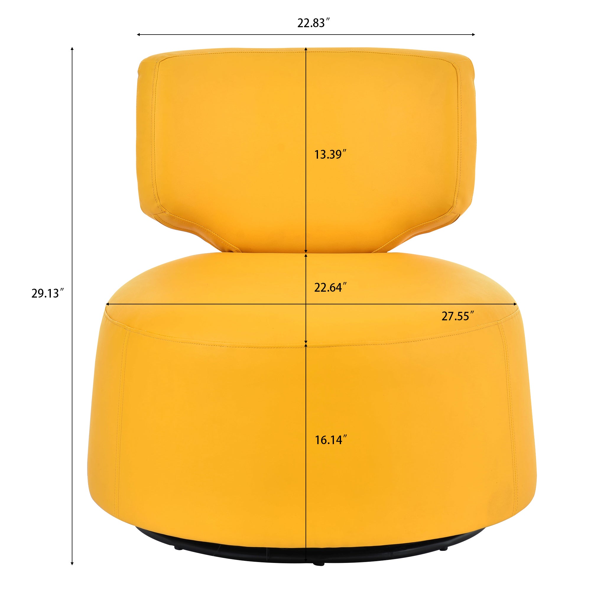 29.13" Wide Swivel Chair yellow-pu