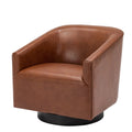 Garland Caramel Wood Base Swivel Chair Caramel Foam Pu Leather