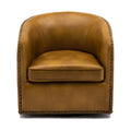 Trenton Swivel Arm Chair Camel Camel Foam Pu Leather