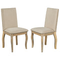 Set Of 4 Dining Chairs Wood Upholstered Fabirc Dining Room Chairs With Natural Wood Wash Natural Wood Wash Solid Wood