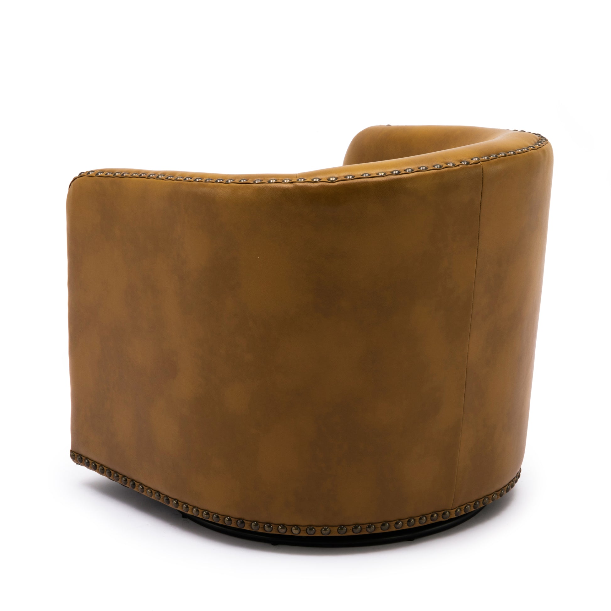 Trenton Swivel Arm Chair Camel Camel Foam Pu Leather