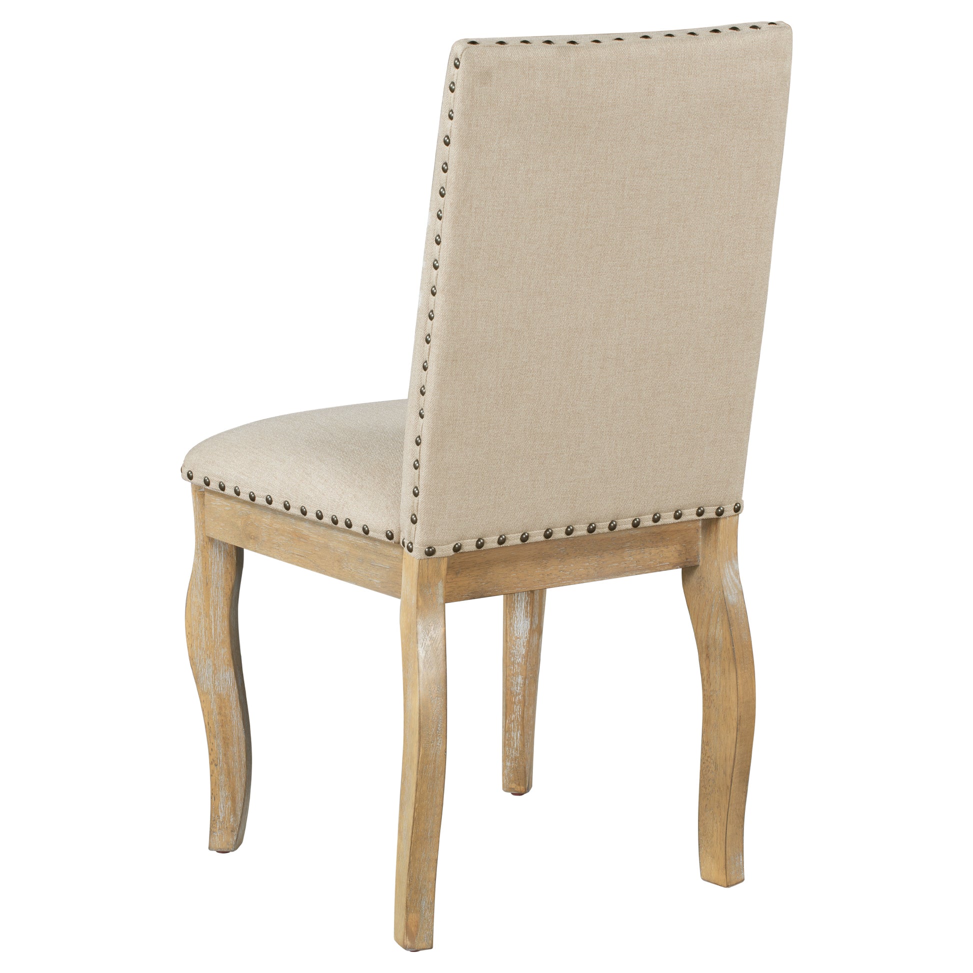 Set Of 4 Dining Chairs Wood Upholstered Fabirc Dining Room Chairs With Natural Wood Wash Natural Wood Wash Solid Wood