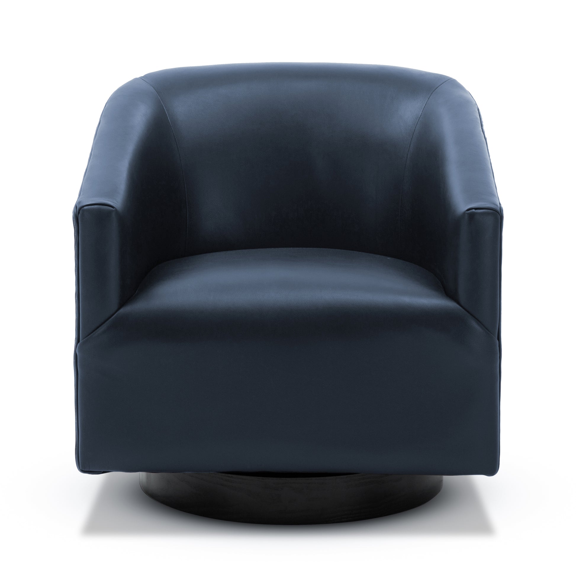 Garland Midnight Blue Wood Base Swivel Chair Blue Foam Pu Leather