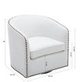 Trenton Swivel Arm Chair Milky Off White Foam Pu Leather