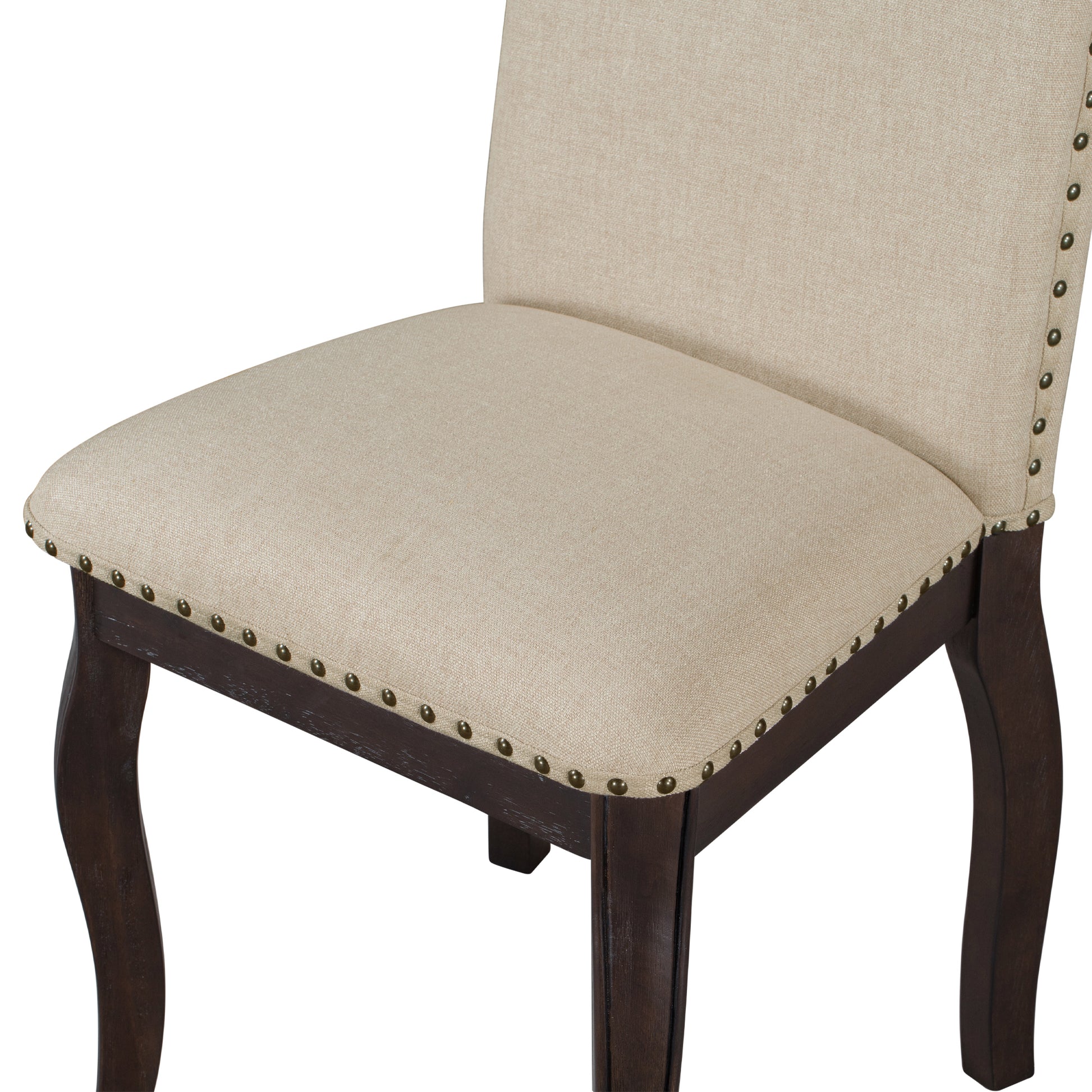 Set Of 4 Dining Chairs Wood Upholstered Fabirc Dining Room Chairs With Espresso Espresso Solid Wood