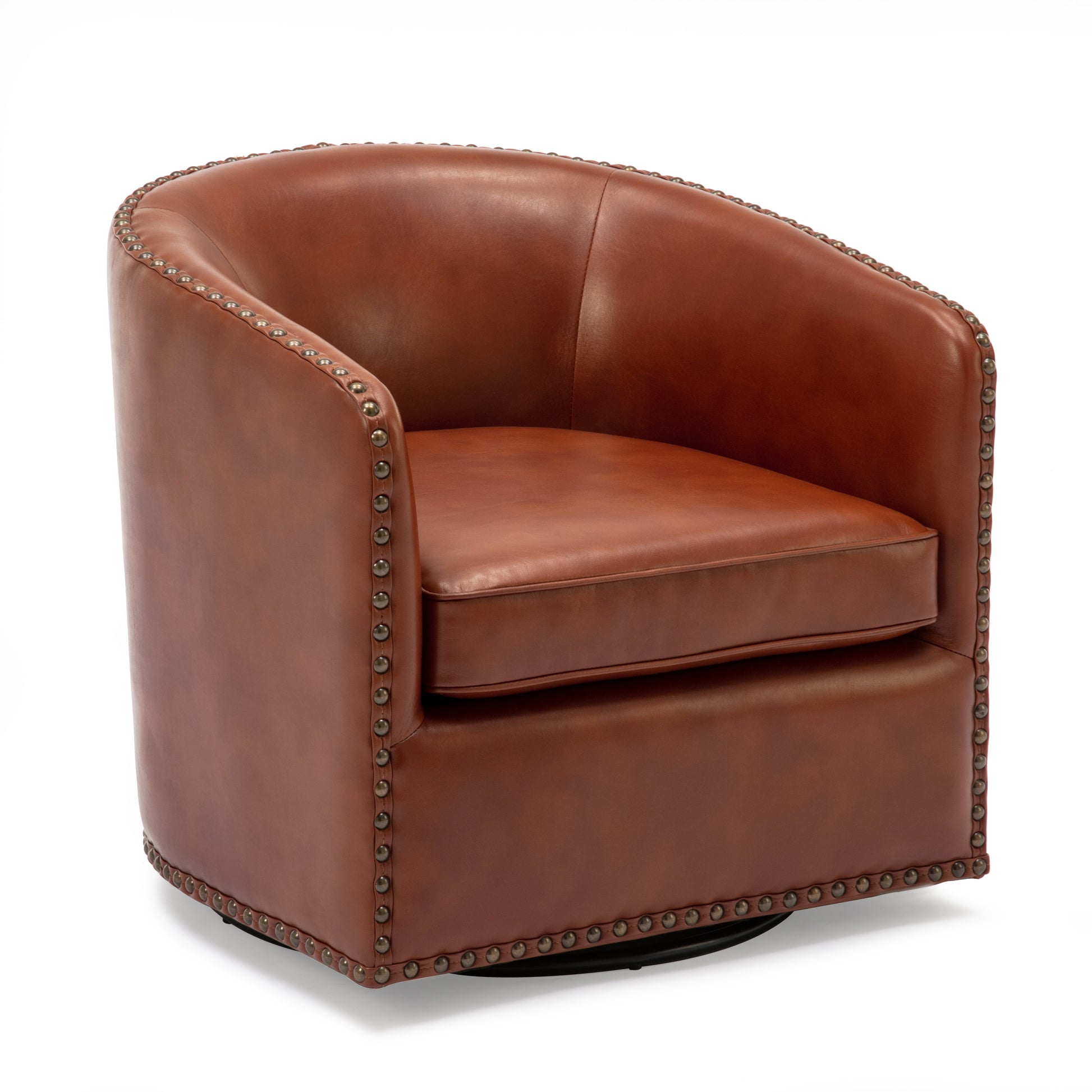 Trenton Swivel Arm Chair Caramel Caramel Foam Pu Leather