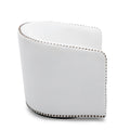 Trenton Swivel Arm Chair Milky Off White Foam Pu Leather