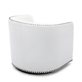 Trenton Swivel Arm Chair Milky Off White Foam Pu Leather