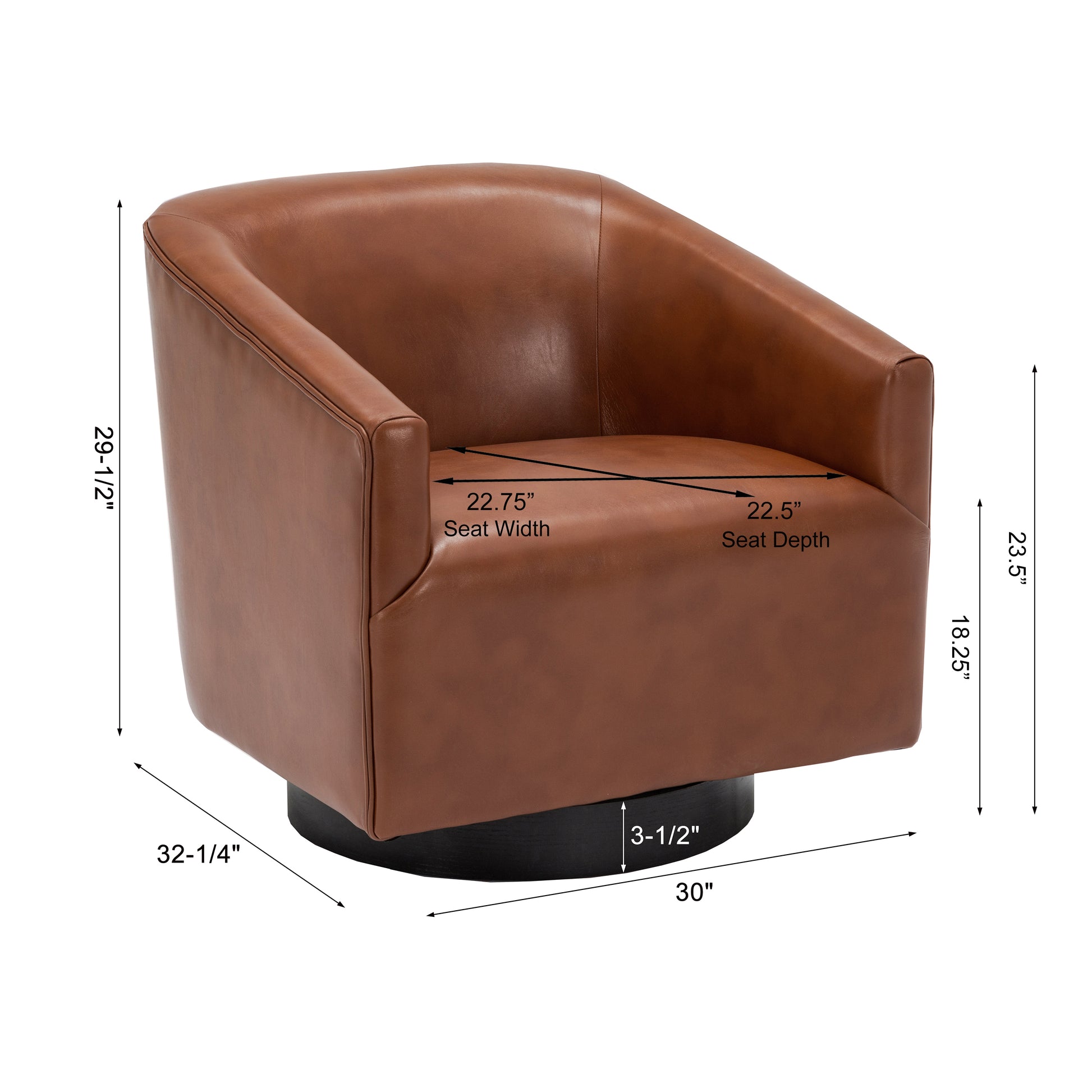 Garland Caramel Wood Base Swivel Chair Caramel Foam Pu Leather