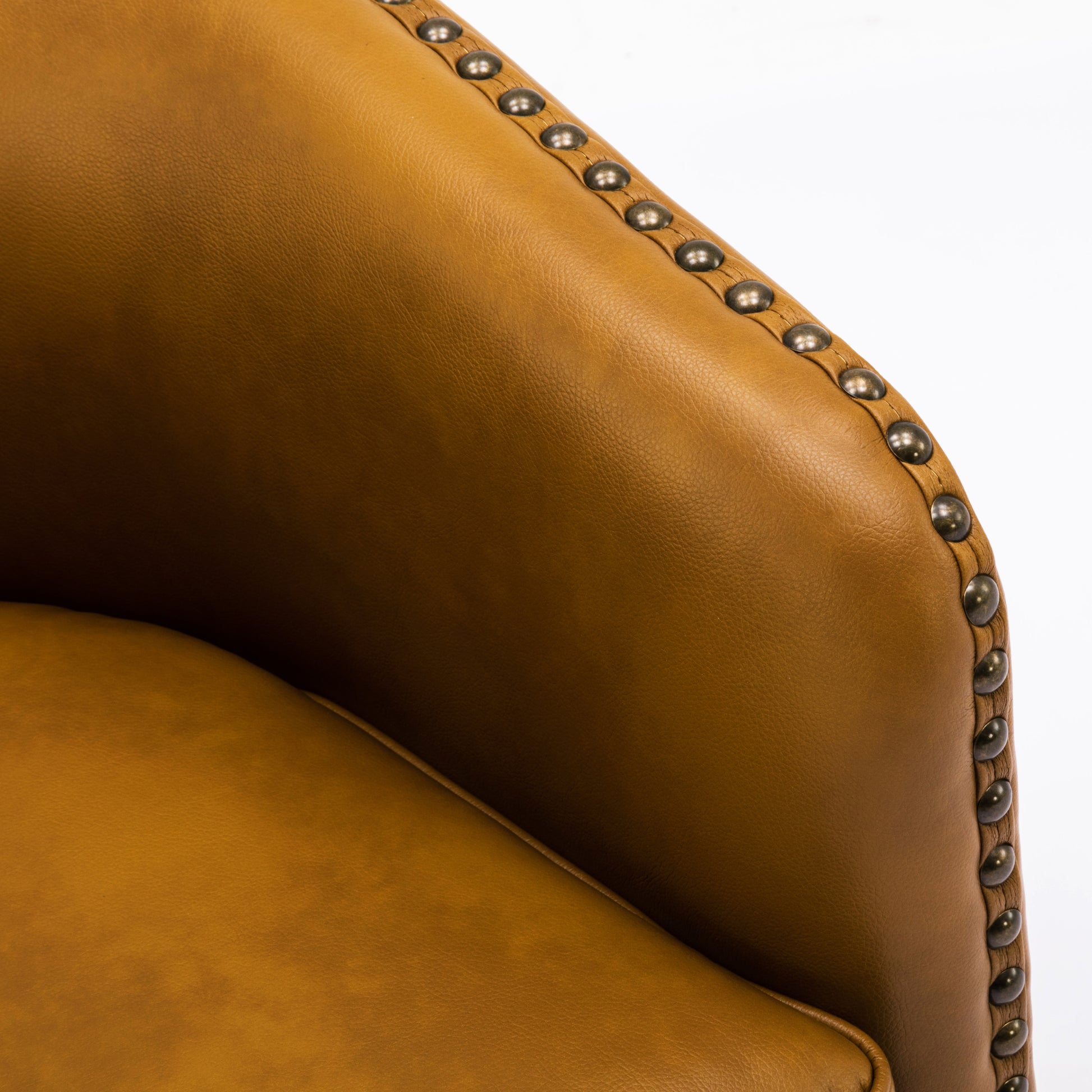 Trenton Swivel Arm Chair Camel Camel Foam Pu Leather
