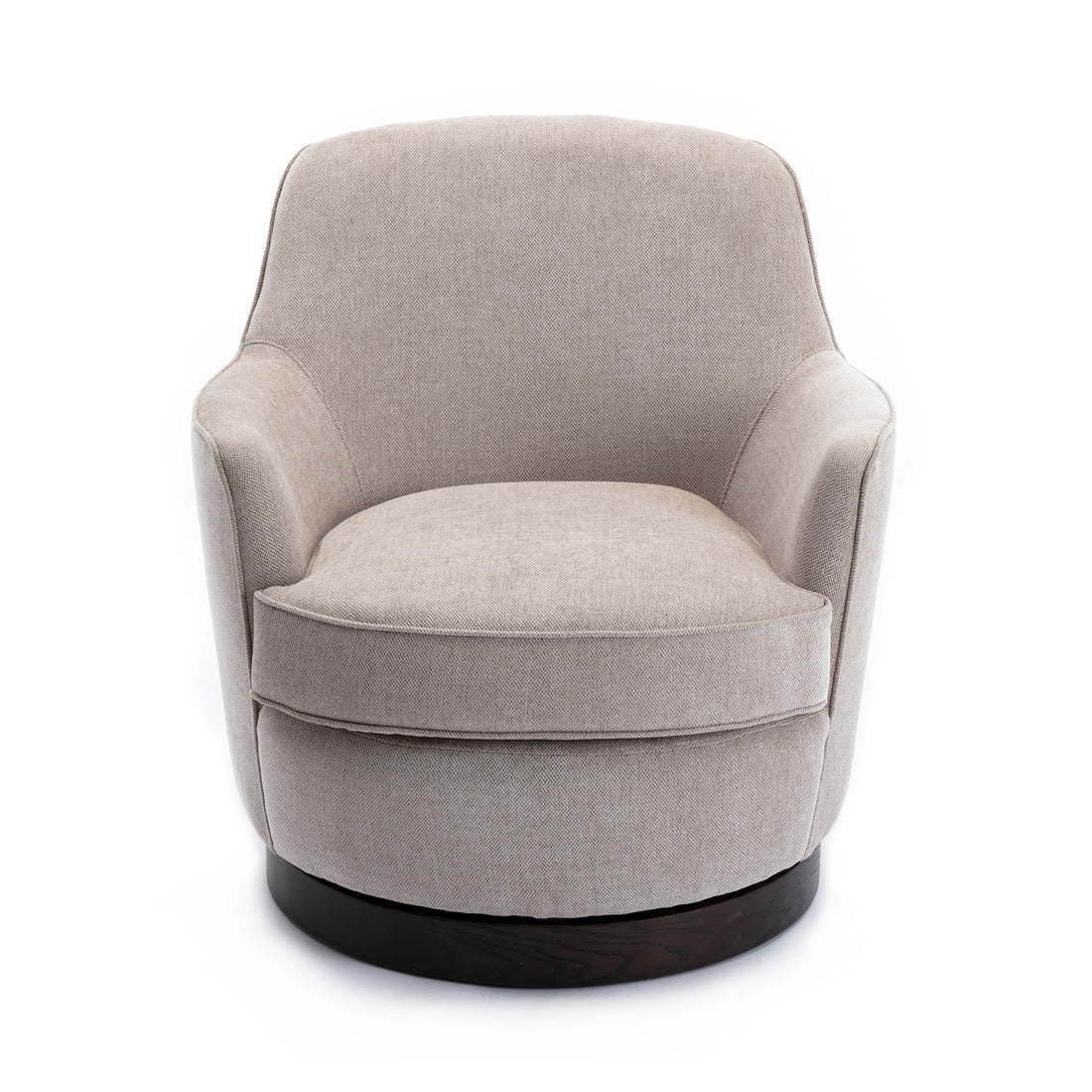 Richfield Oatmeal Wood Base Swivel Chair Natural Foam Polyester