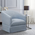 Earl Sky Blue Skirted Swivel Chair Light Blue Foam Polyester