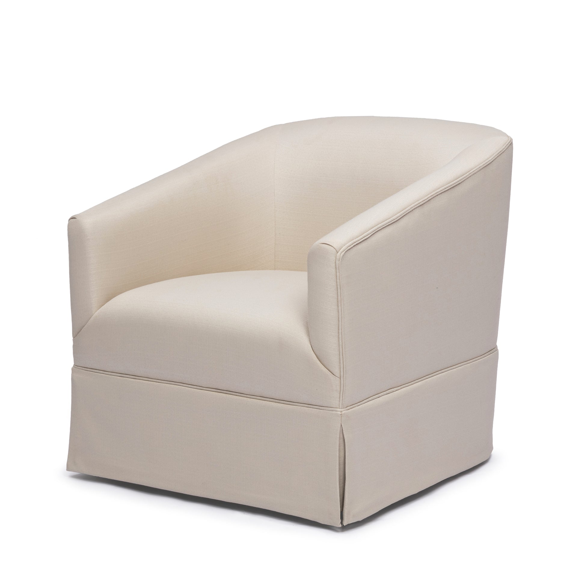 Earl Linen Skirted Swivel Chair Natural Foam Polyester
