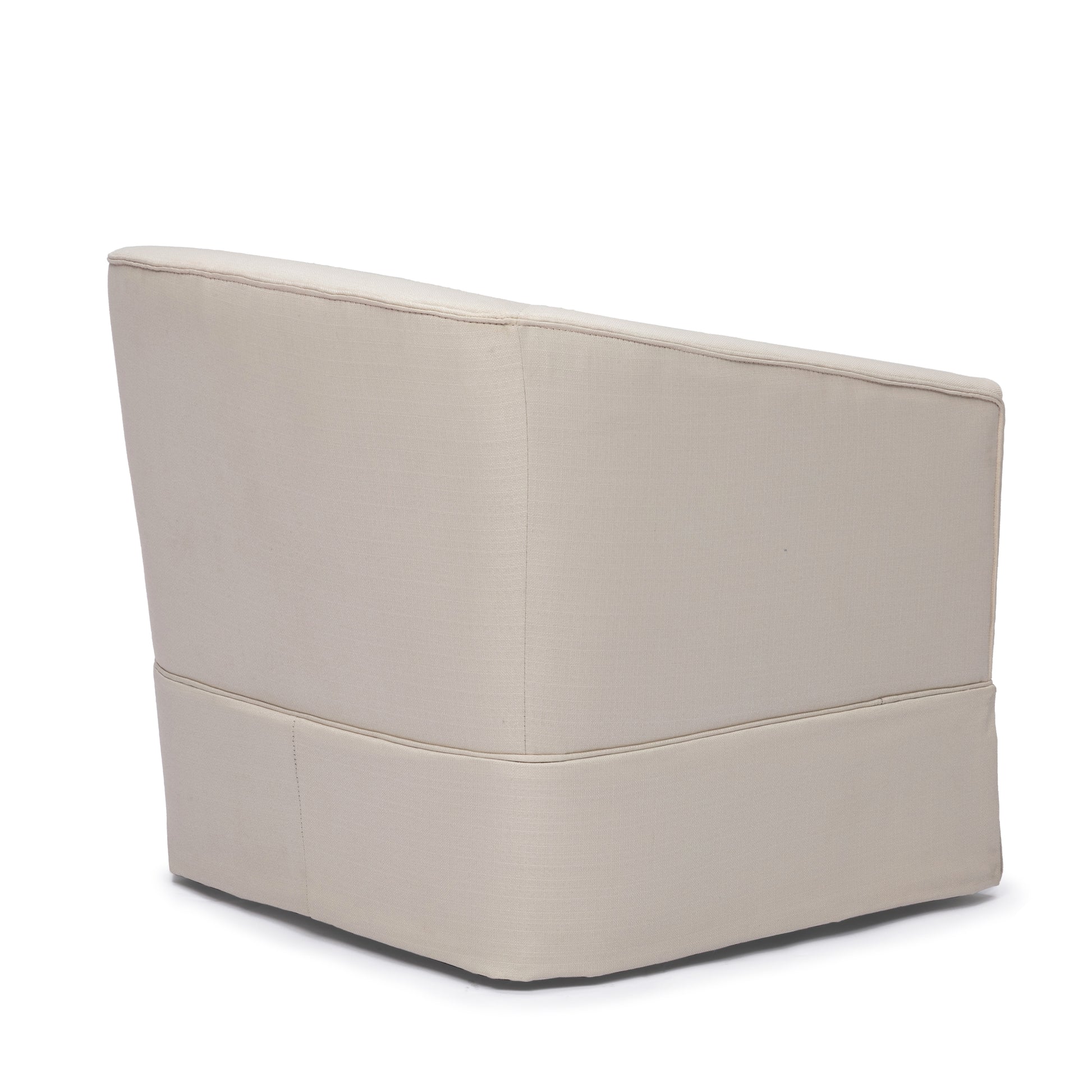 Earl Linen Skirted Swivel Chair Natural Foam Polyester