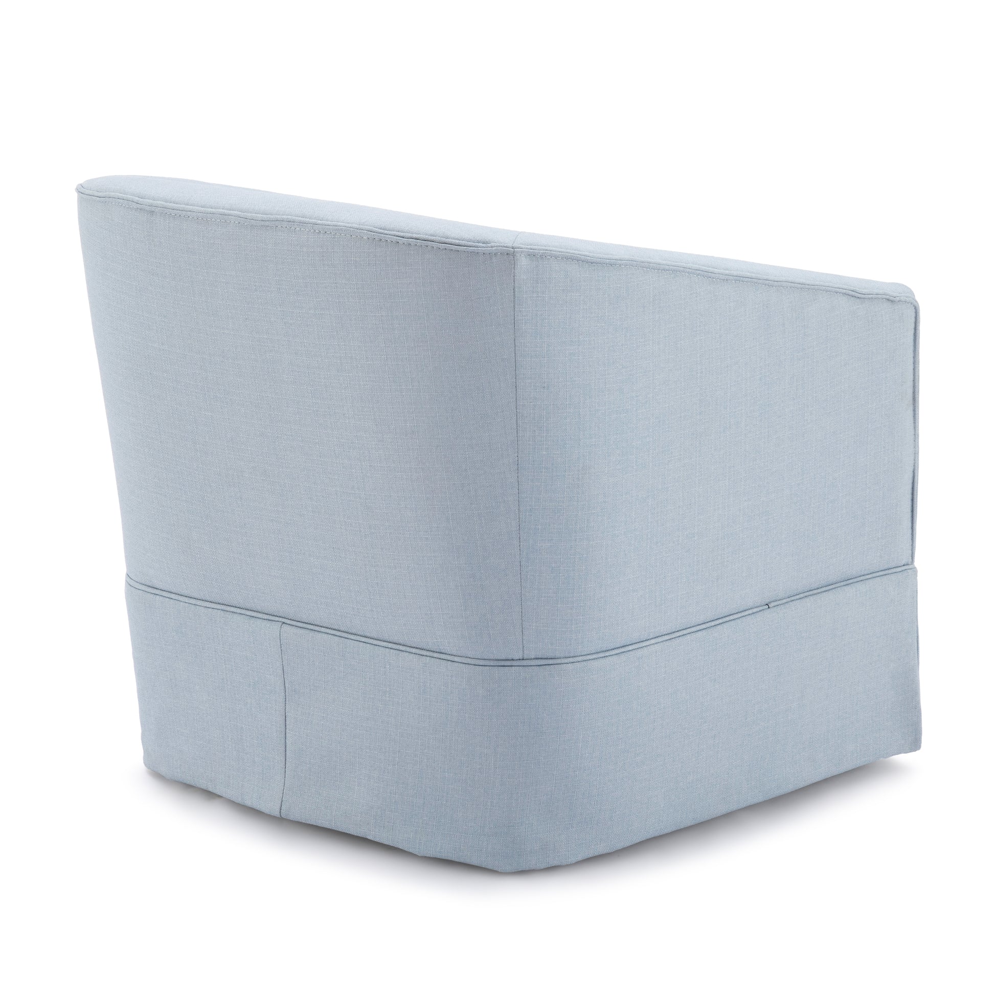 Earl Sky Blue Skirted Swivel Chair Light Blue Foam Polyester