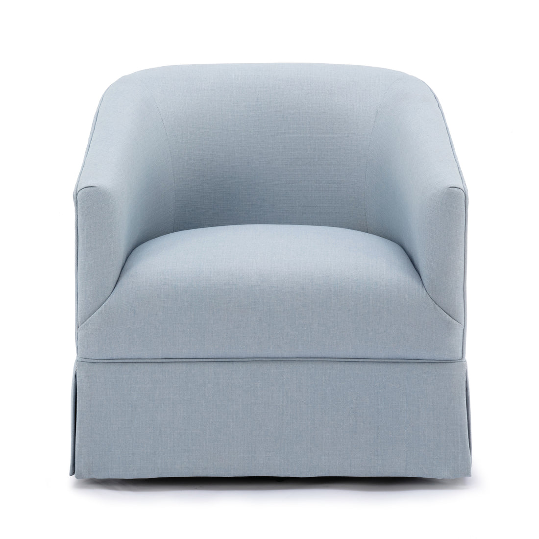 Earl Sky Blue Skirted Swivel Chair Light Blue Foam Polyester