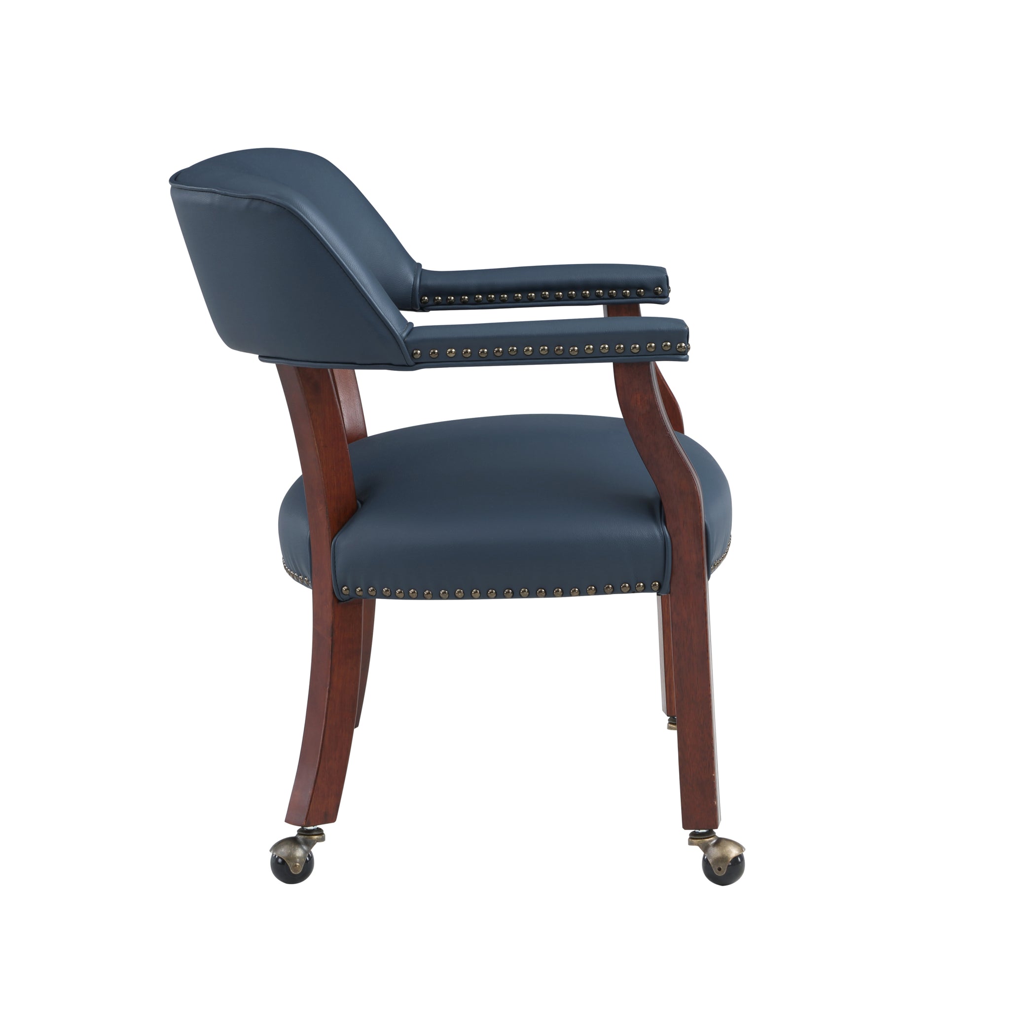 Casar Navy Blue Caster Game Chair navy blue-foam-pu leather