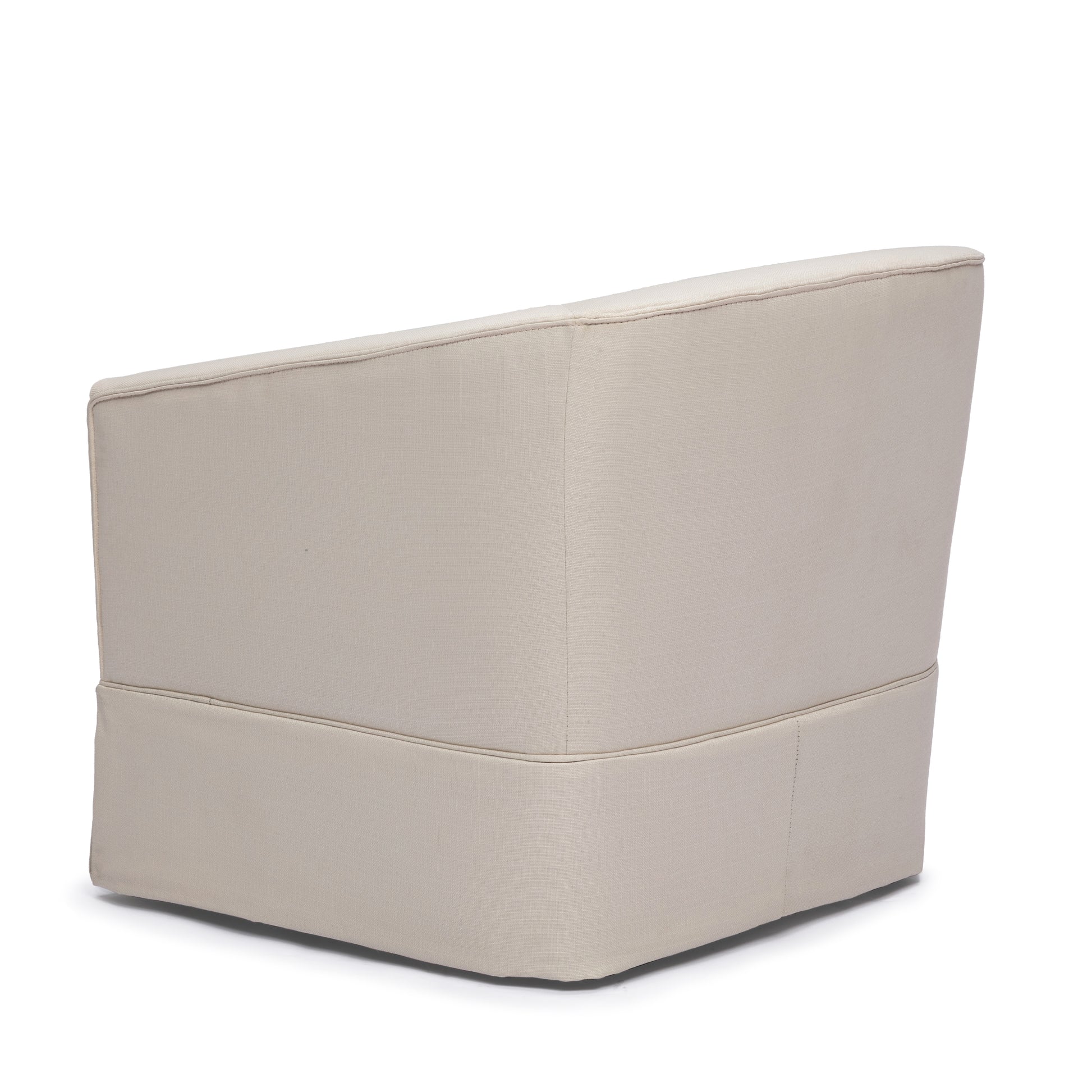 Earl Linen Skirted Swivel Chair Natural Foam Polyester