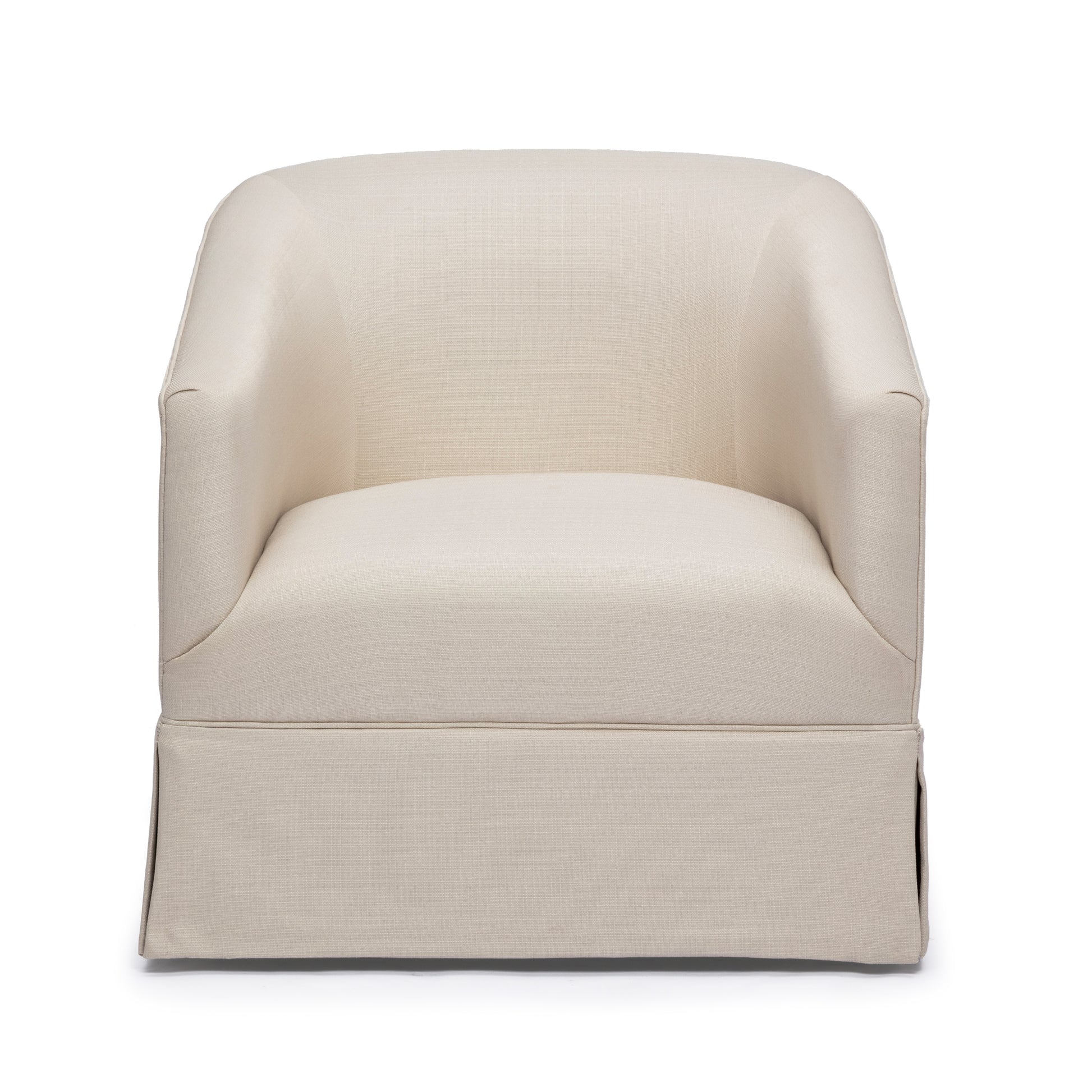 Earl Linen Skirted Swivel Chair Natural Foam Polyester