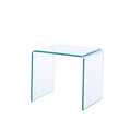 Small Clear Glass Side & End Table, Tempered Glass End Table Small Coffee Table Transparent Glass