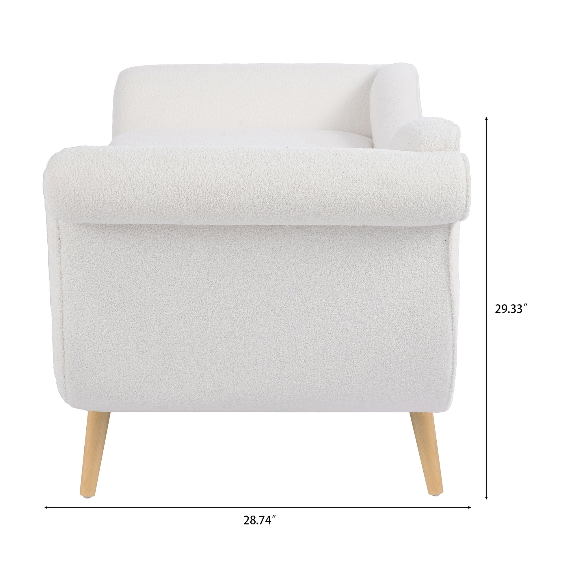 Chaise Lounge With Scroll Arms White Fabric