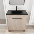 30 Inch Freestanding Bathroom Vanity With Black Ceramic Sink & 2 Soft Close Cabinet Doors Bvb02430Plo Bl9075Bk ,W1286S00019 Plain Light Oak 2 Bathroom Freestanding Modern Plywood