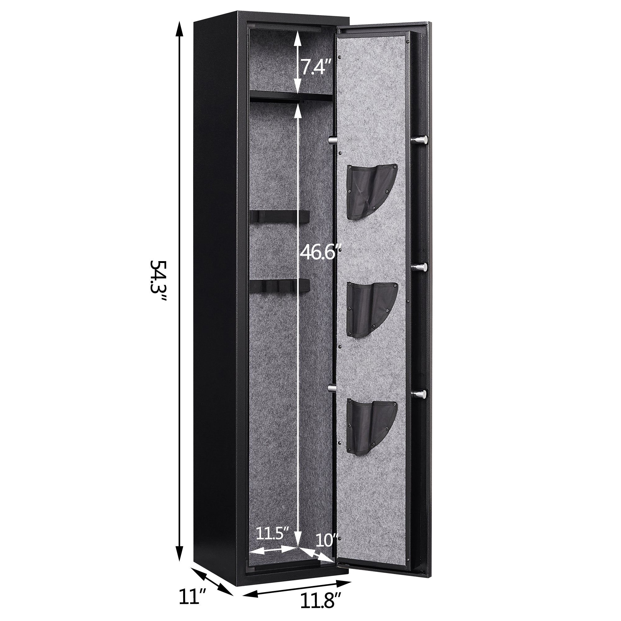 3 5 Gun Safes for Home Rifle and Pistols, Quick Access black-steel