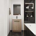 Freestanding Bathroom Vanity with White Ceramic Sink & plain light