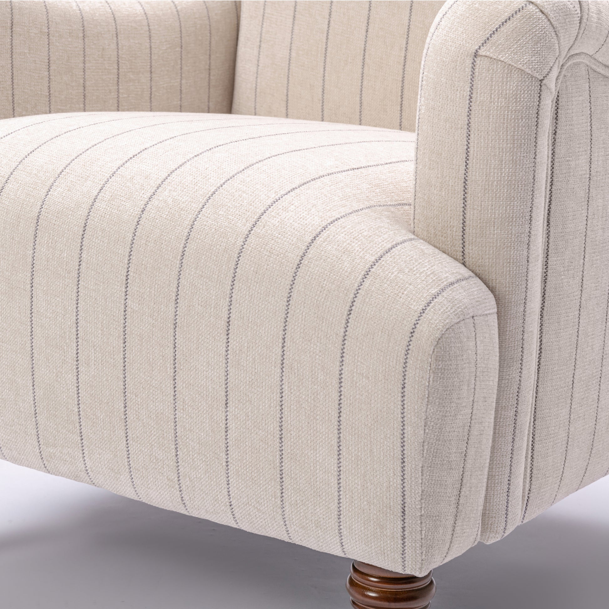 Sylvia Sea Oat Striped Arm Chair Natural Foam Polyester