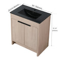 30 Inch Freestanding Bathroom Vanity with Black plain light