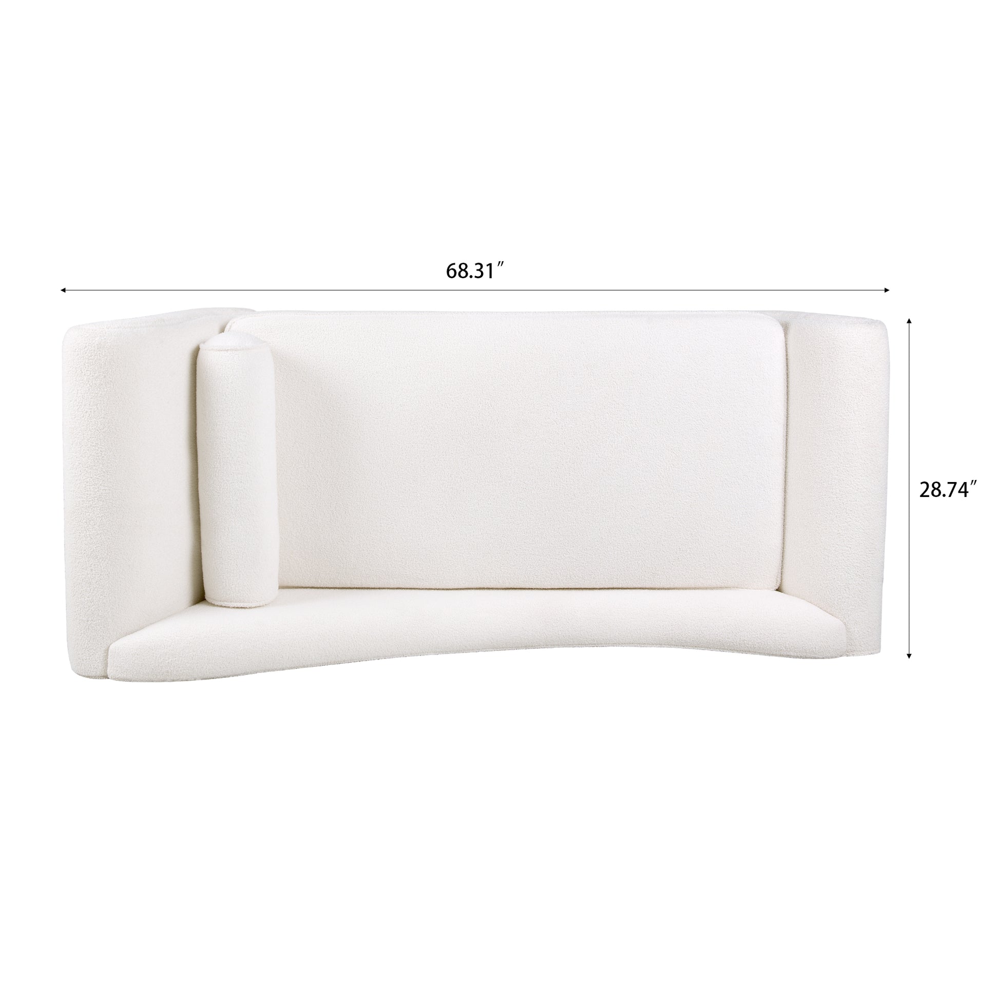 Chaise Lounge With Scroll Arms White Fabric