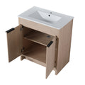 30 Inch Freestanding Bathroom Vanity with White plain light