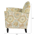 Accent Chairs For Living Room Beige Yellow Fabric
