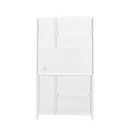 Large Kitchen Pantry Storage Cabinet With Glass Doors, Drawers & Open Shelves, Freestanding Kitchen Cupboard Buffet Cabinet For Living Room White Mdf