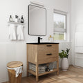 30 Inch Bathroom Vanity Plywood With 2 Drawers Bvb01030Imo Bl9075Bk 2 Imitative Oak 1 Bathroom Freestanding Modern Plywood