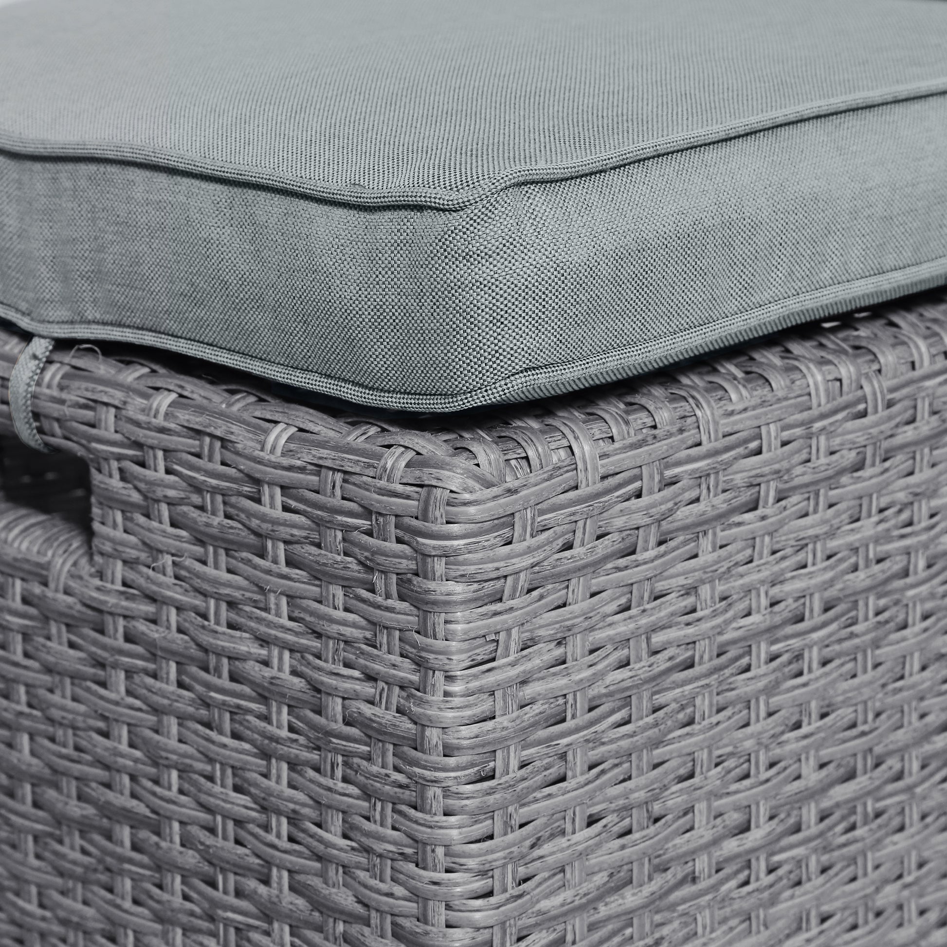 6 Piece Outdoor Rattan Wicker Set Patio Garden Backyard Sofa, Chair, Stools And Table Gray Rattan Gray Cushion Yes Complete Patio Set Grey Weather Resistant Frame Bedroom Casual Complete Patio Sets Foam Rattan