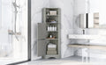 Tall Bathroom Corner Cabinet, Freestanding Storage Cabinet With Doors And Adjustable Shelves, Mdf Board, Gray Gray Mdf