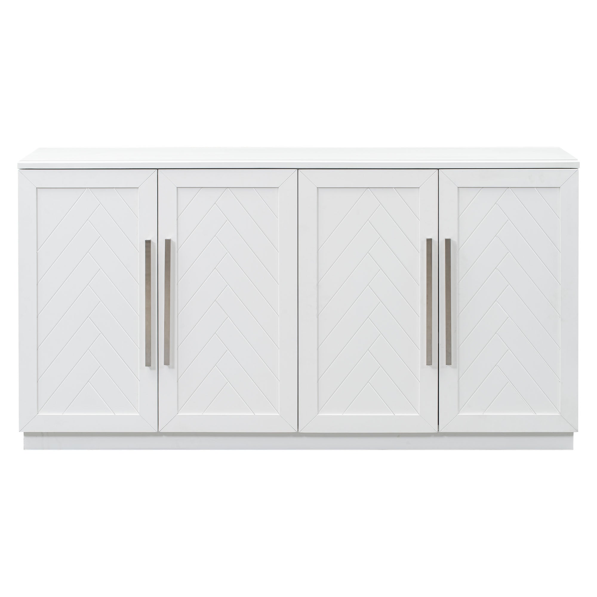Sideboard with 4 Doors Large Storage Space white-solid wood+mdf