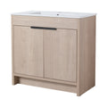 36 Inch Freestanding Bathroom Vanity with White plain light