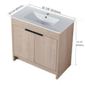 36 Inch Freestanding Bathroom Vanity with White plain light