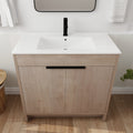 36 Inch Freestanding Bathroom Vanity with White plain light