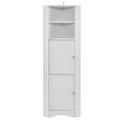 Tall Bathroom Corner Cabinet, Freestanding Storage Cabinet With Doors And Adjustable Shelves, Mdf Board, White White Mdf