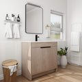 36 Inch Freestanding Bathroom Vanity with White plain light