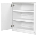 Sideboard With 4 Doors Large Storage Space Buffet Cabinet With Adjustable Shelves And Silver Handles For Kitchen, Dining Room, Living Room White White Solid Wood Mdf