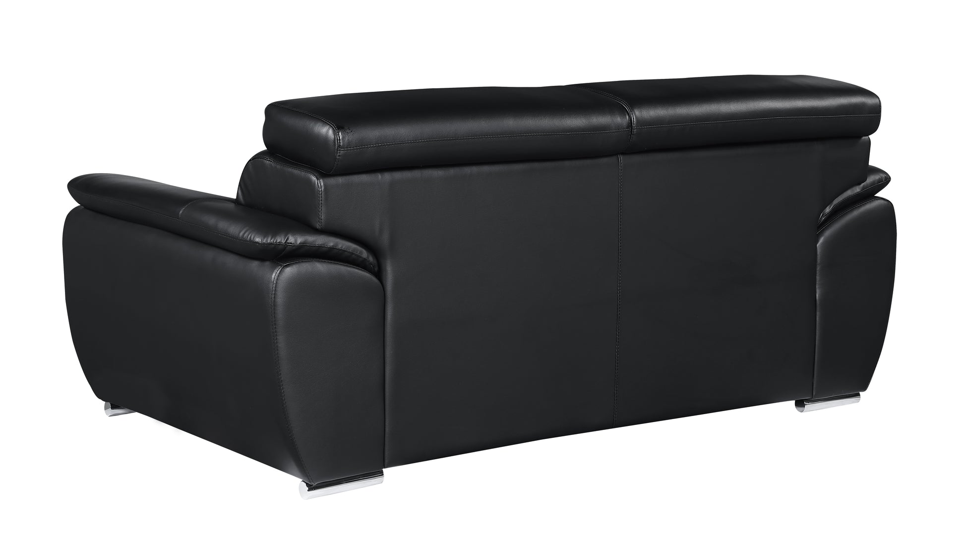 Genuine Leather Loveseat Black Foam Leather