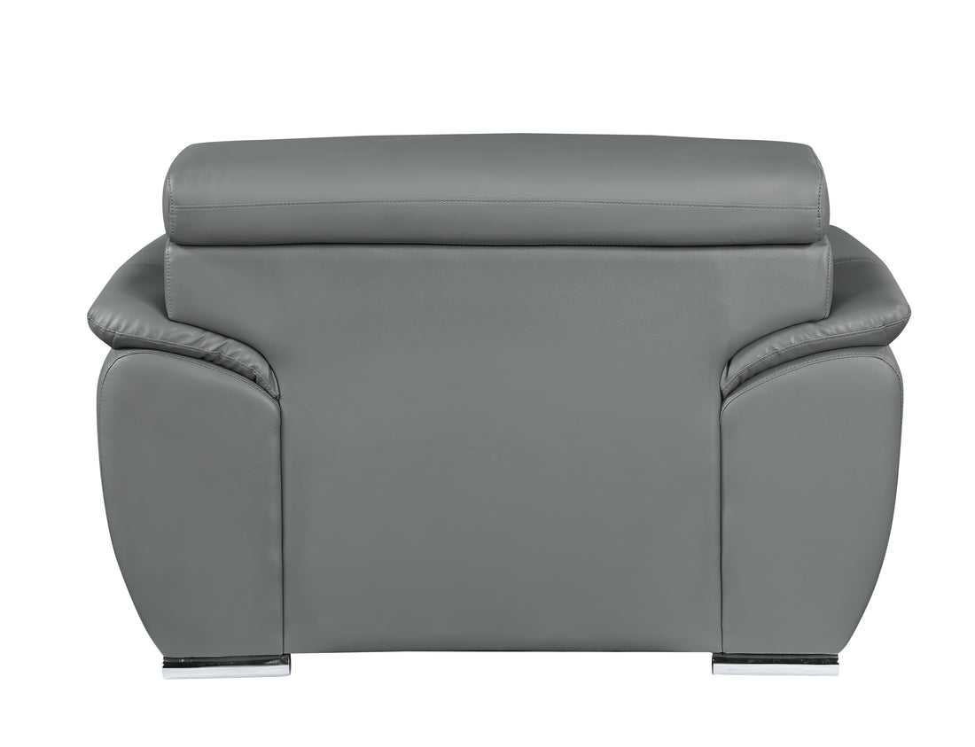 Genuine Leather Chair Gray Foam Leather