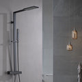 Matte Black Wall Mounted Shower Combo Set With Shower Head And Handheld Shower Matte Black Brass